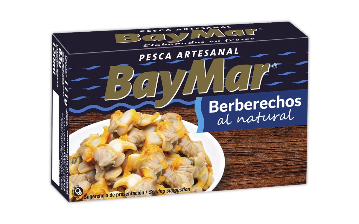 Berberechos al natural. Pesca artesanal 60/80 piezas. 120 ml