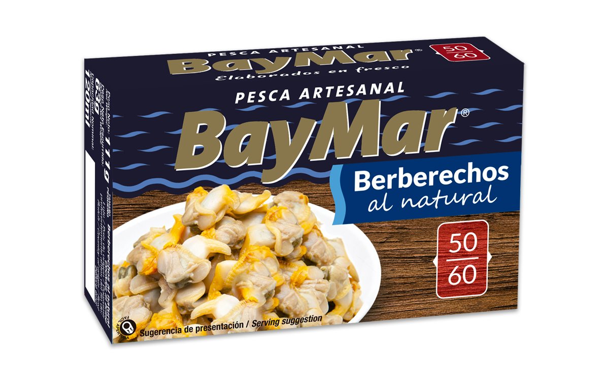 Berberechos al natural Pesca artesanal 50/60 piezas. 120 ml
