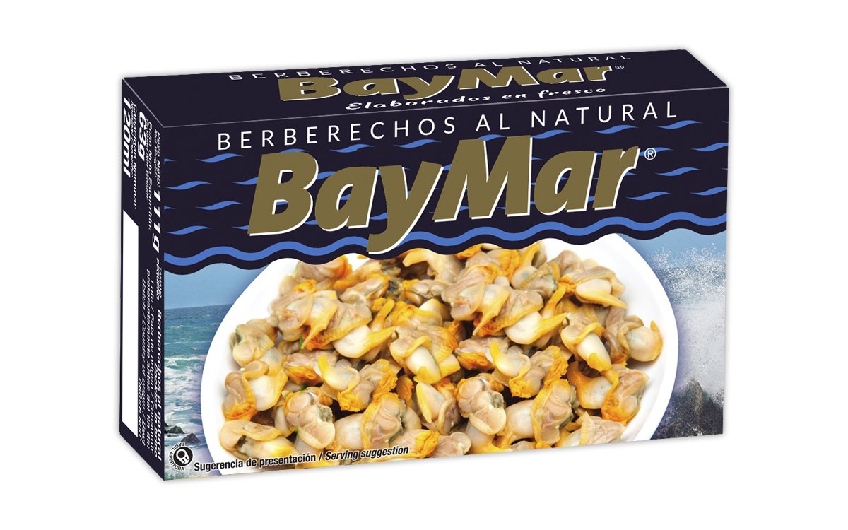 Berberechos al natural elaborados en las Rías Gallegas 80/100 piezas. 120 ml