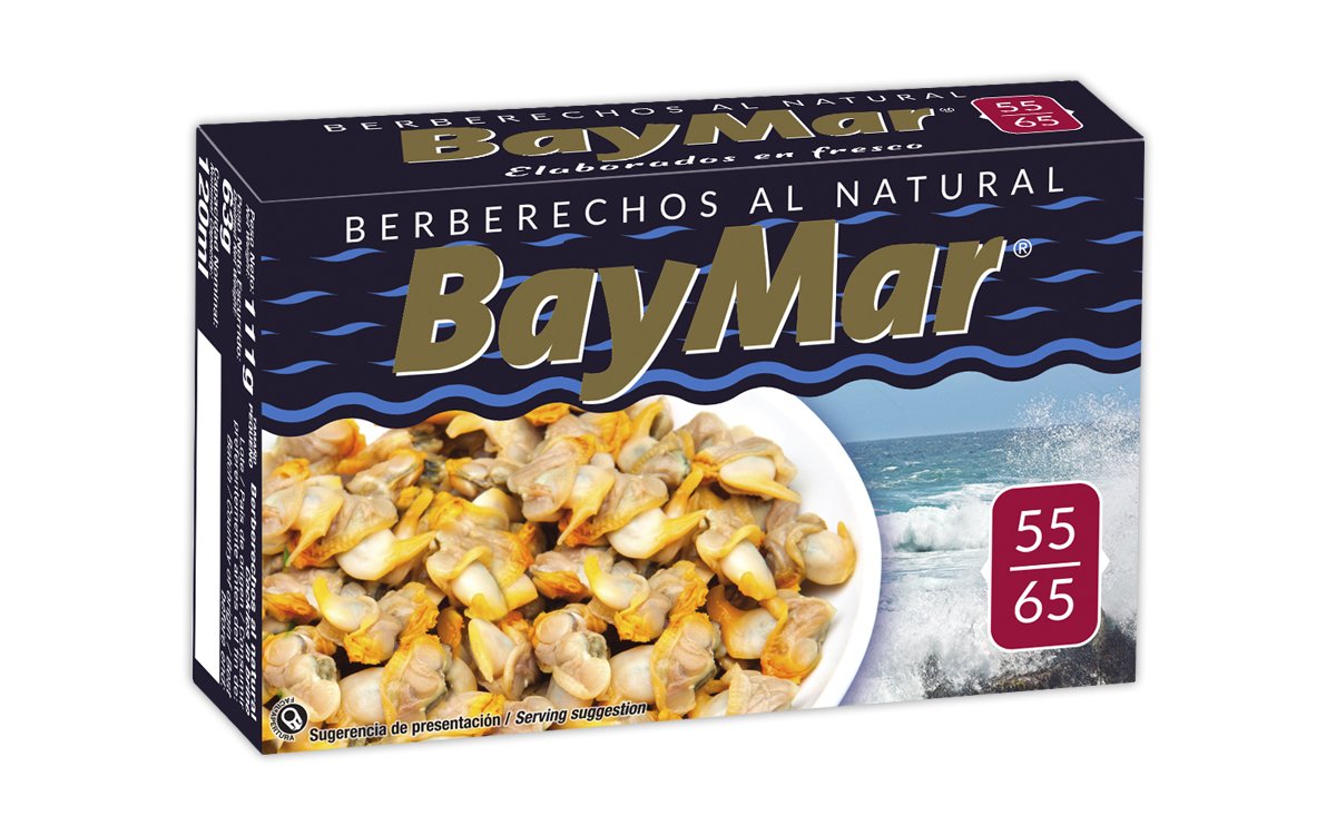 Berberechos al natural elaborados en las Rías Gallegas 55/65 piezas. 120 ml