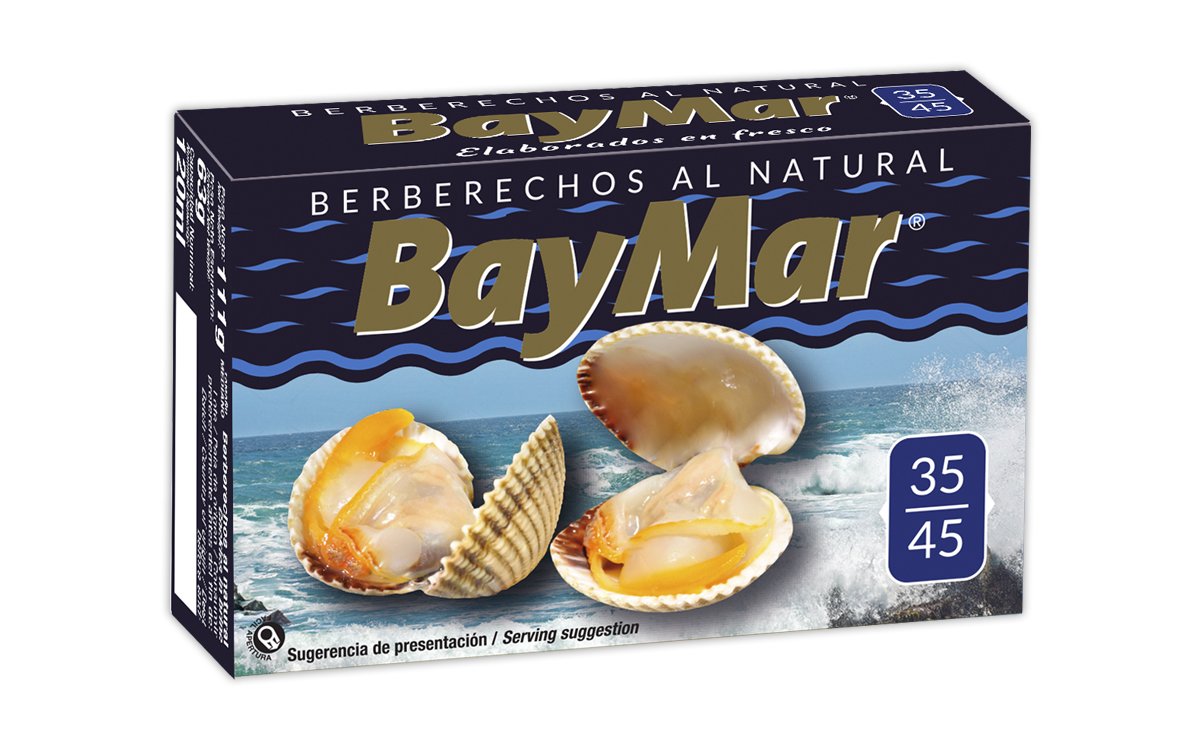 Berberechos al natural elaborados en las Rías Gallegas 35/45 piezas. 120 ml